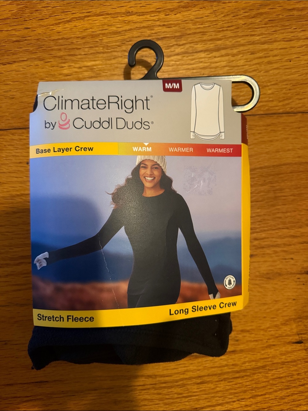Cuddl Duds ClimateRight Black Long Sleeve Base Layer Crew